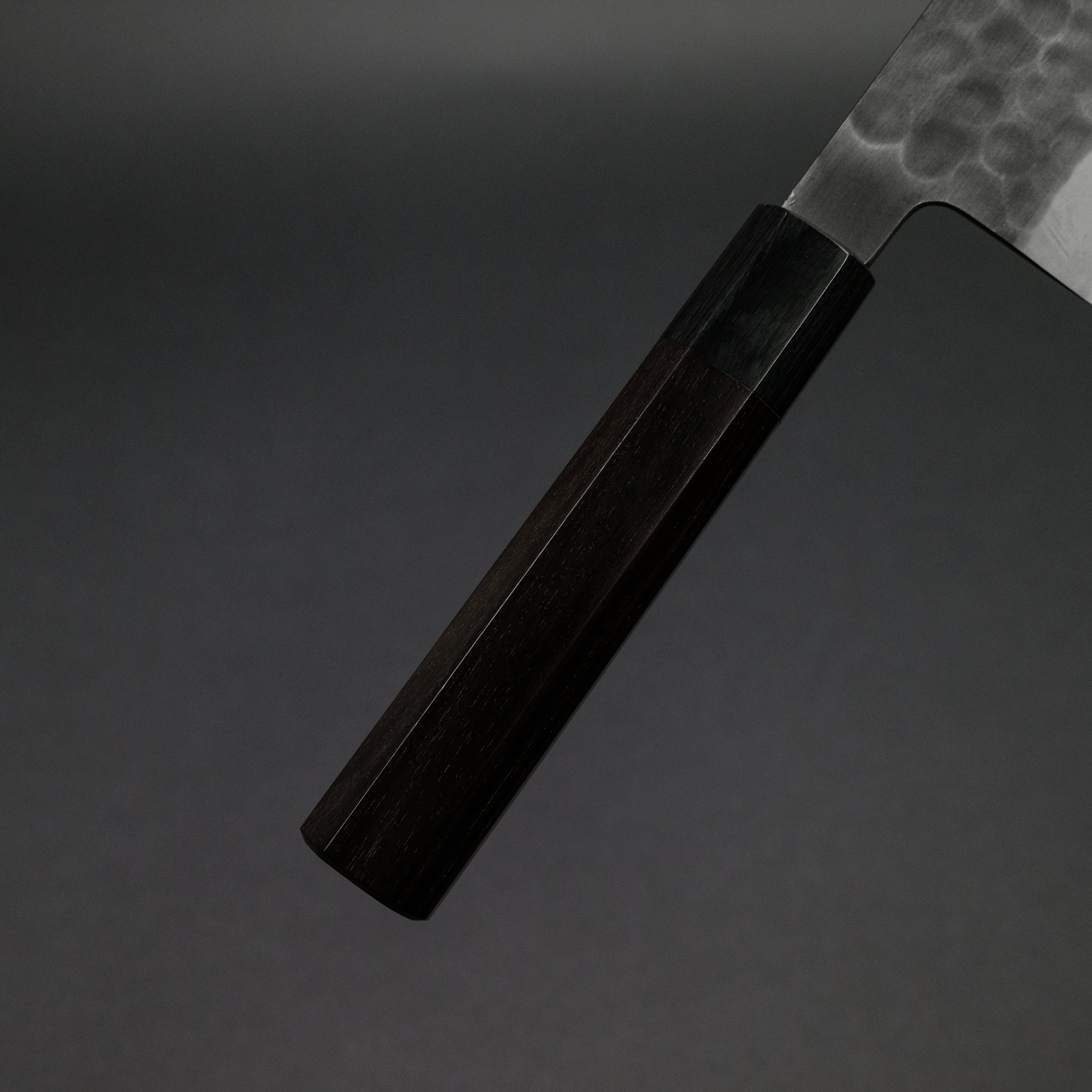 Mutsumi Blue Super Kurouchi Tsuchime Santoku Knife 165mm with Ebony Handle - Premium Japanese Kitchen Knife for Slicing, Dicing & Chopping Vegetables, Meat & Fish