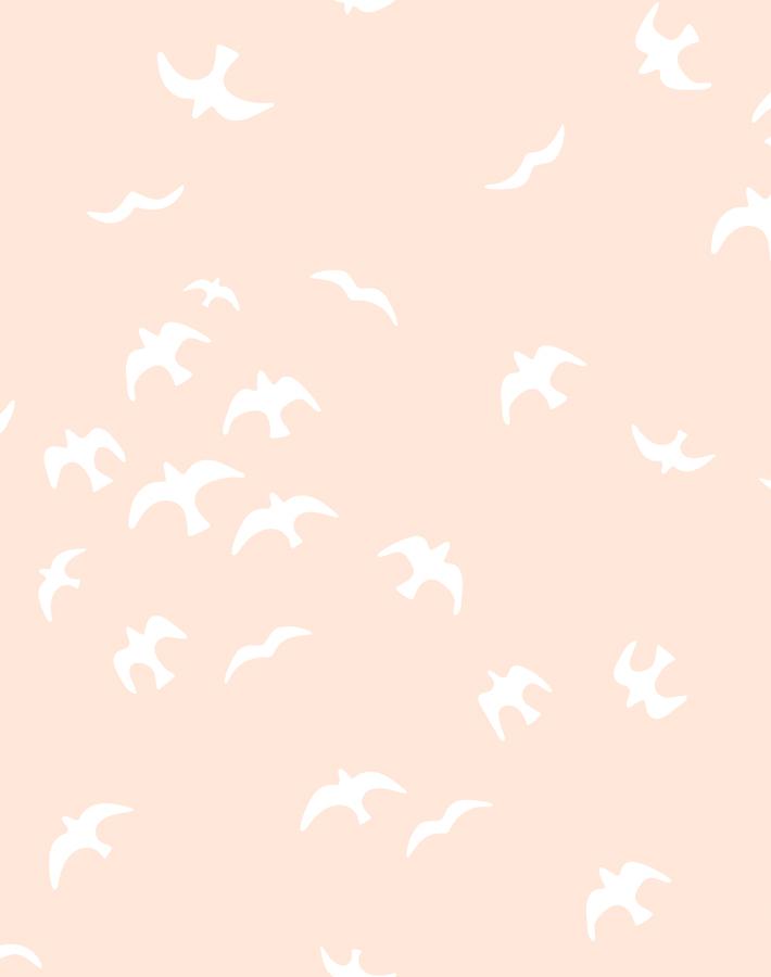 Gulls Wallpaper by Tea Collection - Peach Floral Design for Nursery, Bedroom & Home Decor | Peel & Stick Removable Wallpaper