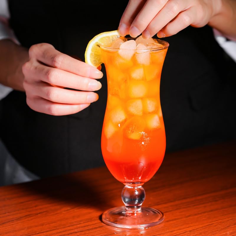 Premium Set of 2 Hurricane Glasses - Elegant Glassware for Milk Tea, Mojitos, Whiskey & Cocktails - Perfect for Home Bars, Parties & Entertaining - Enhance Your Drinking Experience with Stylish Barware