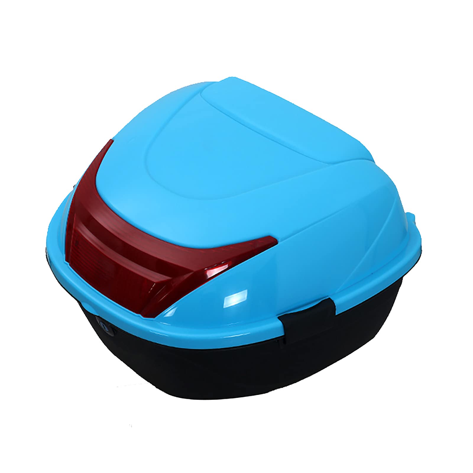 Universal Motorcycle Touring Top Box - Durable Scooter Tail Trunk Luggage Storage Case with Helmet Compartment (Sky Blue) - Perfect for Long Rides, Commuting & Adventure Travel