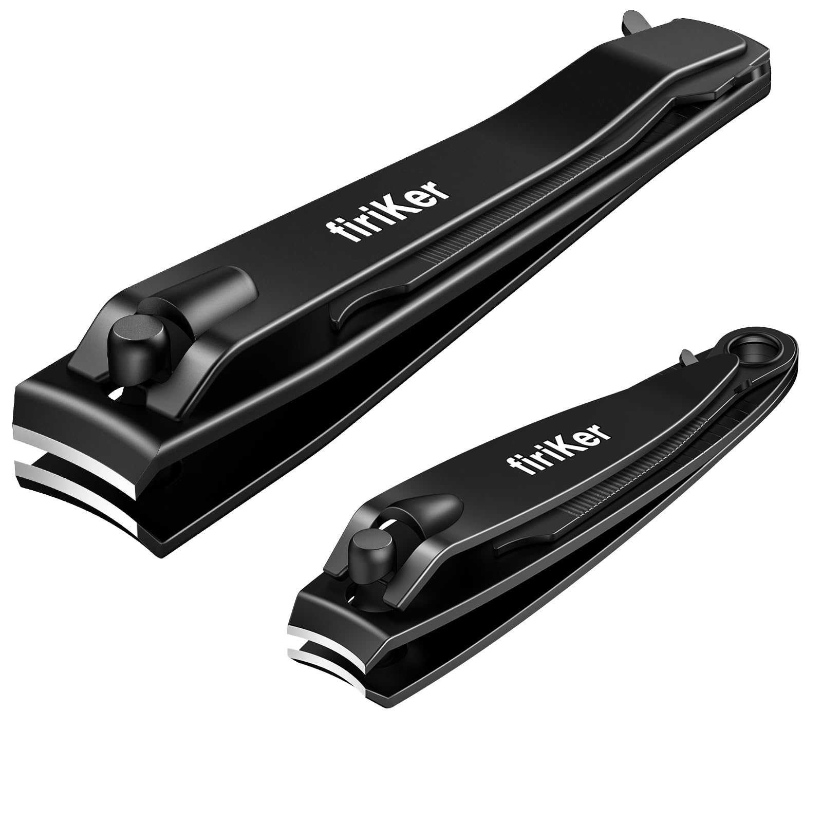 Premium Stainless Steel Nail Clippers Set - Heavy Duty Black Matte Nail Clipper with Nail File, Professional Fingernail & Toenail Cutters for Men & Women - Perfect Grooming Kit & Christmas Gift in Elegant Tin Case - Ideal for Travel, Home Use, and Salon Professionals
