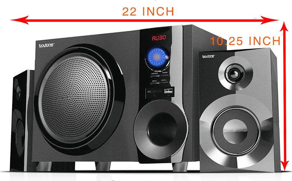 Boytone BT-210FB Wireless Bluetooth Speaker - 30W Powerful Sound with Deep Bass, FM Radio, Remote Control, AUX/USB/SD Input - Portable Audio System for Home, Party, Outdoor & Travel (Black)