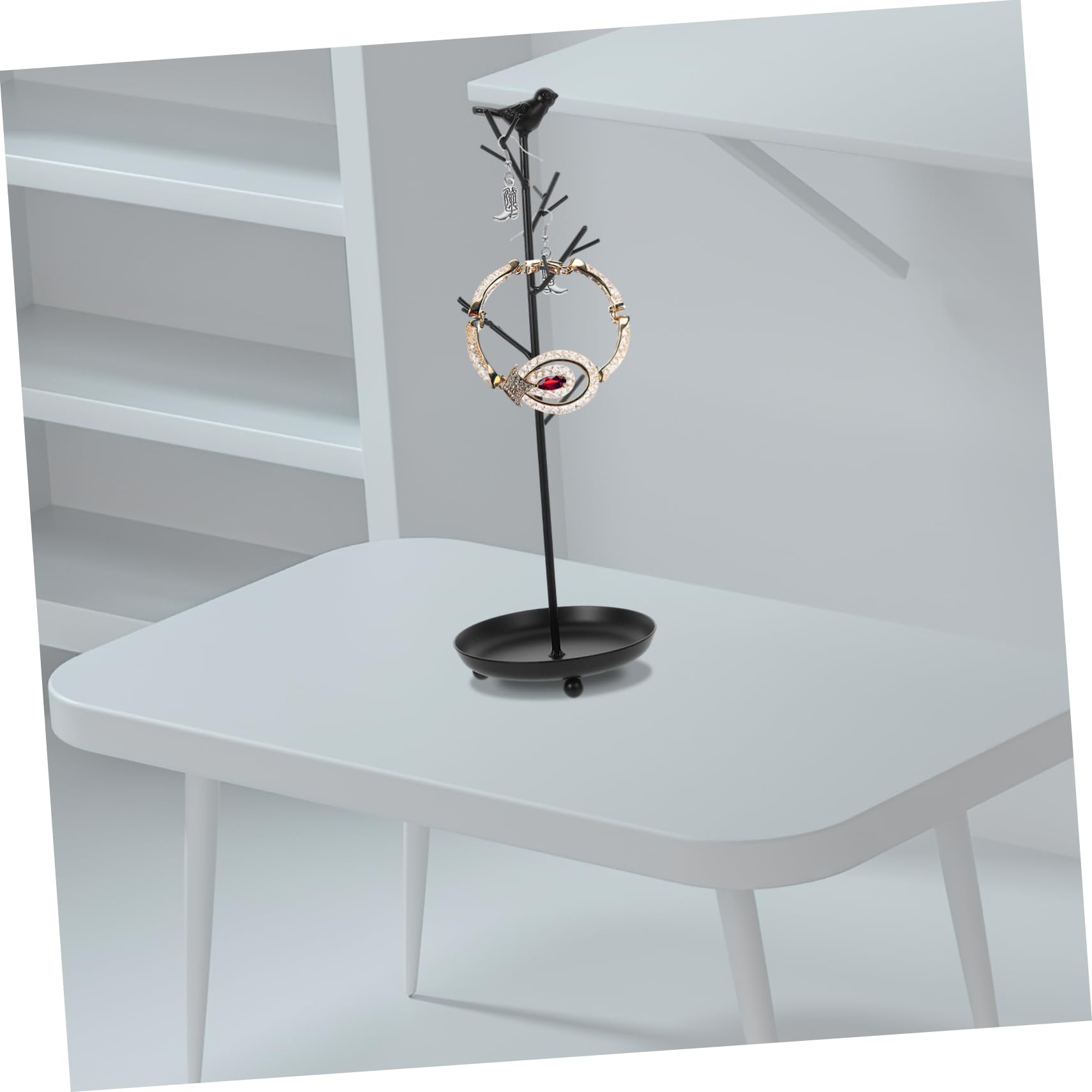 KESYOO Jewelry Display Organizer - Metal Earring, Ring, Necklace & Bracelet Hanging Tree Stand for Desktop - Perfect for Home, Office & Boutique Jewelry Organization