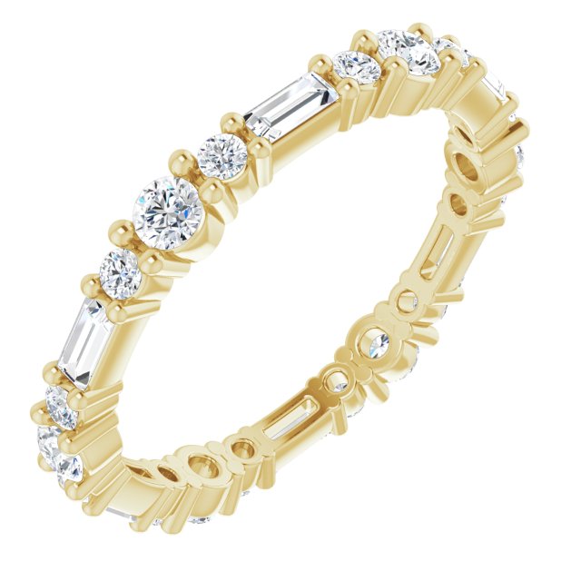 0.96 Carat Baguette & Round Diamond Eternity Band Wedding Ring - Perfect for Anniversaries, Engagements & Special Occasions
