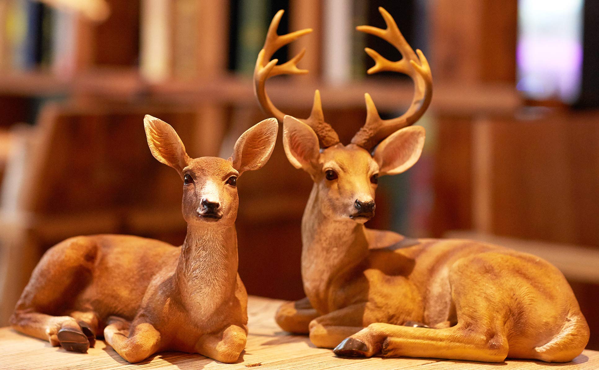 Resin Buck and Doe Deer Statue - Handcrafted Animal Couple Figurine for Garden, Home, Coffee Shop, and Outdoor Decor - Perfect Gift for Birthday, Anniversary, and Housewarming - Ideal for Lawn, Yard, and Patio Decoration