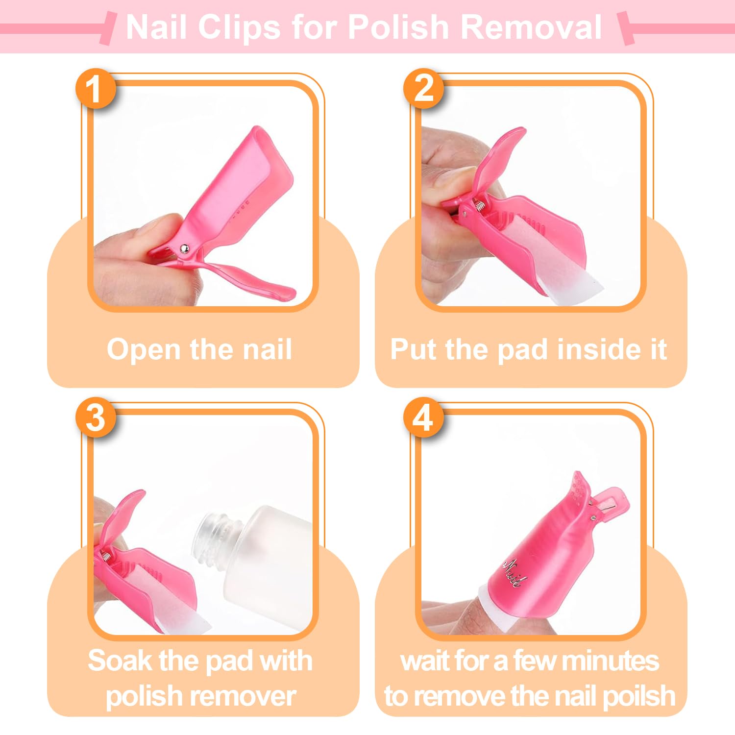 10pcs Acrylic Nail Art Soak Off Cap Clips - Reusable Gel Polish Remover Clips for Professional & DIY Manicures - Perfect for Salon, Home & Travel Nail Care