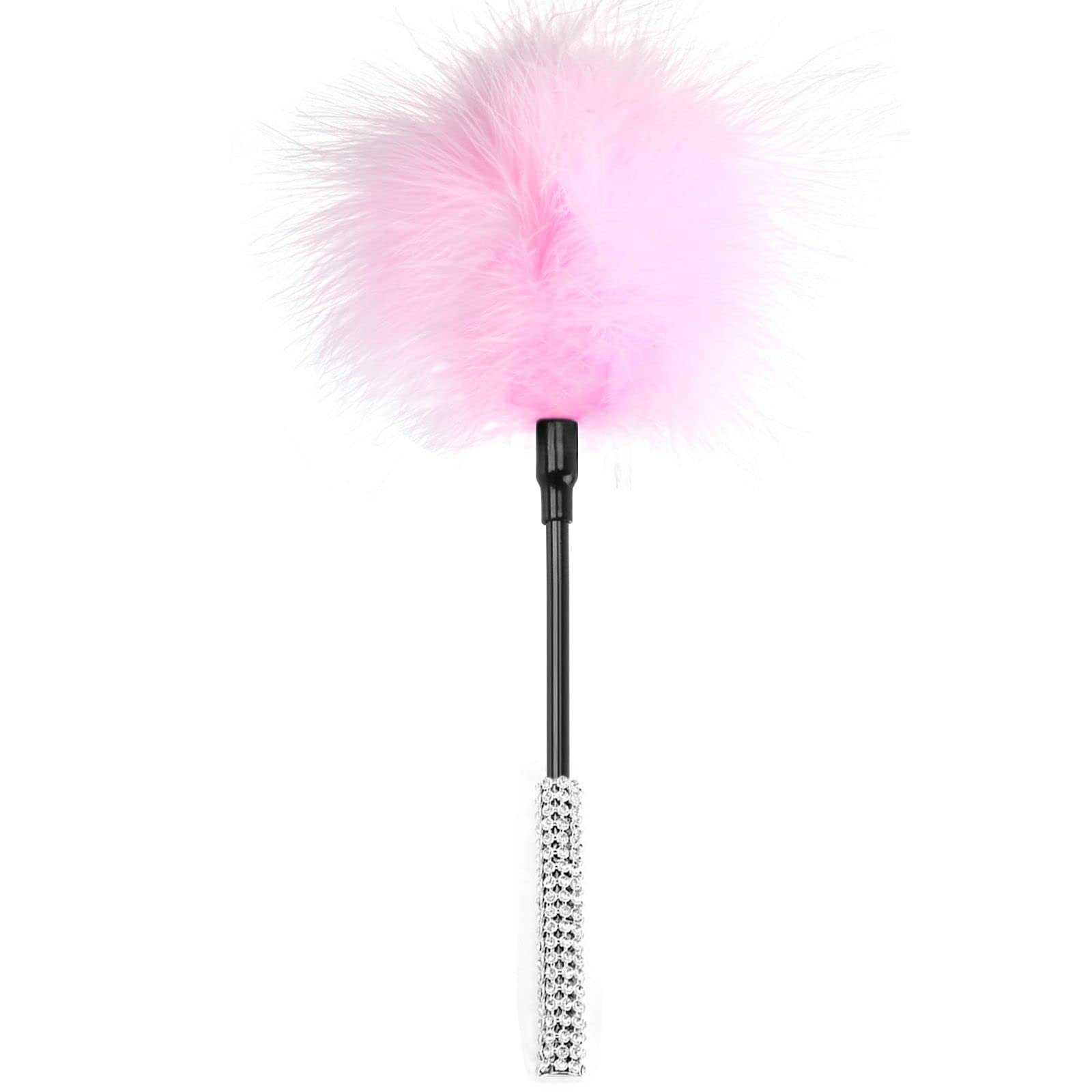 Sensual Feather Tickler Toy for Couples - Diamond Handle Pink Feather Tease Play for Romantic Foreplay & Adult Role Play - Perfect for Valentine's Day & Spicing Up Your Intimate Moments
