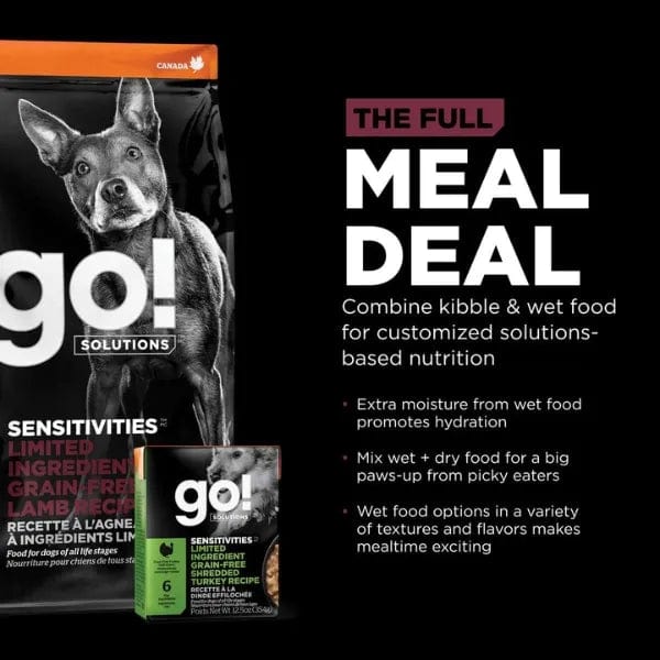 Go! Solutions Sensitivities Limited Ingredient Grain-Free Lamb Recipe Dry Dog Food - Hypoallergenic Kibble for Dogs with Food Allergies & Sensitive Stomachs - Perfect for Adult Dogs with Skin & Digestive Issues
