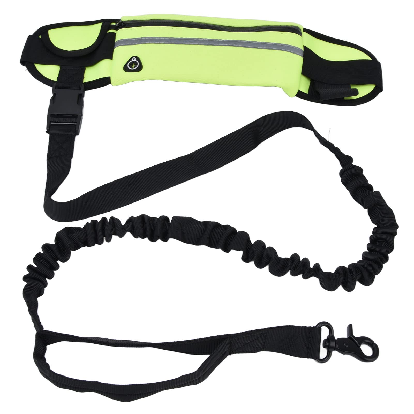 Reflective Durable Waist Dog Leash with Belt Bag - Comfortable Hands-Free Dog Walking Leash for Small & Medium Dogs - Perfect for Jogging, Hiking & Outdoor Adventures (Grass Green)