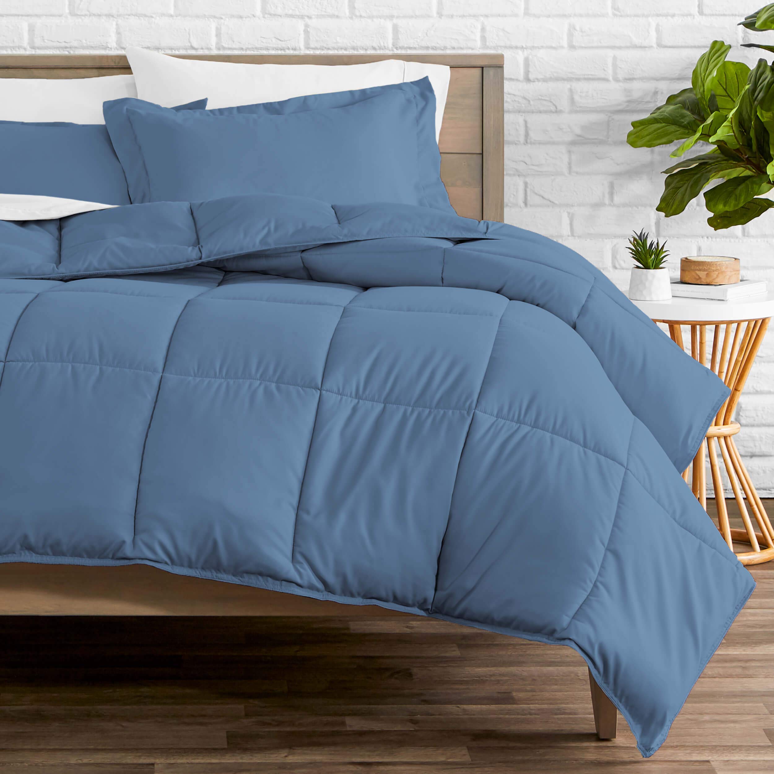 Premium 1800 Series Ultra-Soft All Season Down Alternative Comforter Set - Twin/Twin XL Medium Blue - Box Stitched Design for Maximum Comfort - Perfect for Bedrooms, Guest Rooms & Dorm Rooms