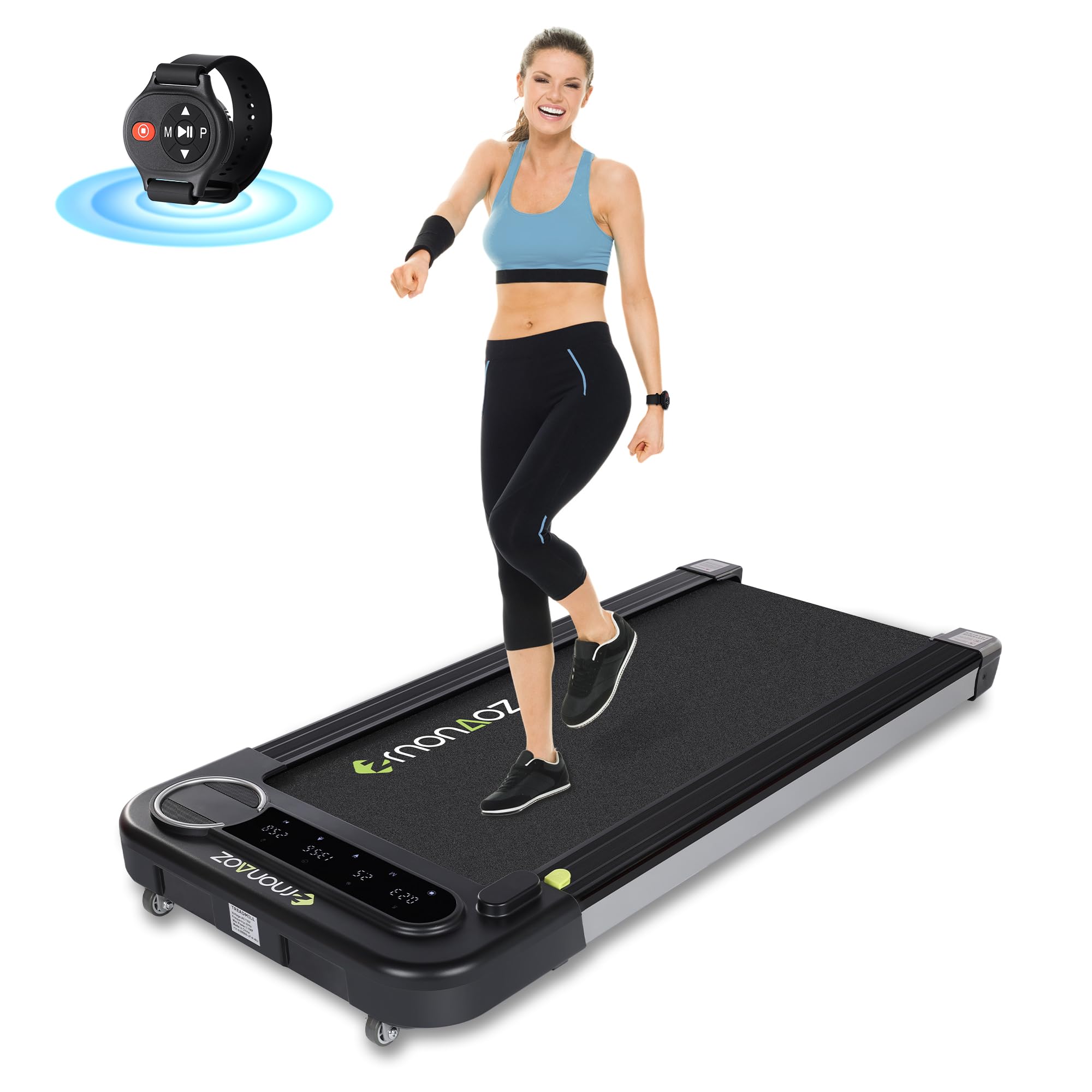 2 in 1 Under Desk Treadmill with Bluetooth Speaker - Walking Pad & Jogging Machine with Remote Control, Max 265lbs Capacity - Perfect for Home Office Workouts & Compact Spaces