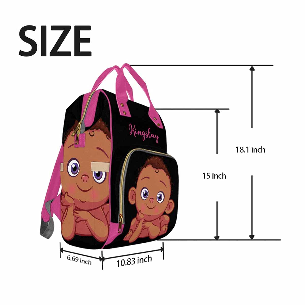 Custom Personalized Diaper Backpack for Moms - Waterproof Multifunctional Baby Boy Nursing Bag, African American Design, Travel & Daypack - Perfect Gift for New Moms & Baby Showers