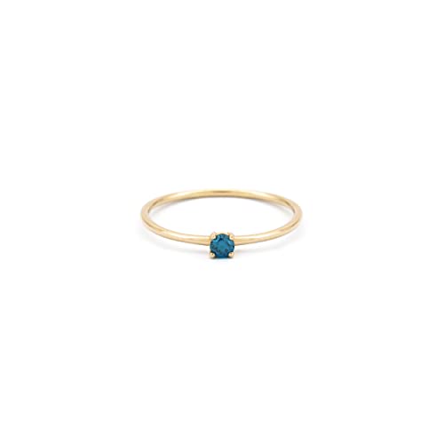 Natural Blue Diamond Ring - 4 Prong Solitaire Engagement Ring for Women, Wedding Band & Anniversary Gift (Perfect for Proposals, Bridal Jewelry & Special Occasions)