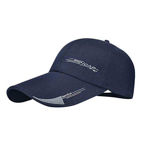 Unisex Trucker Hat with Visor & Ponytail Hole - Adjustable Baseball Cap for Women & Men - Breathable Mesh Back - Perfect for Running, Hiking, Outdoor Activities (Navy Blue, One Size)