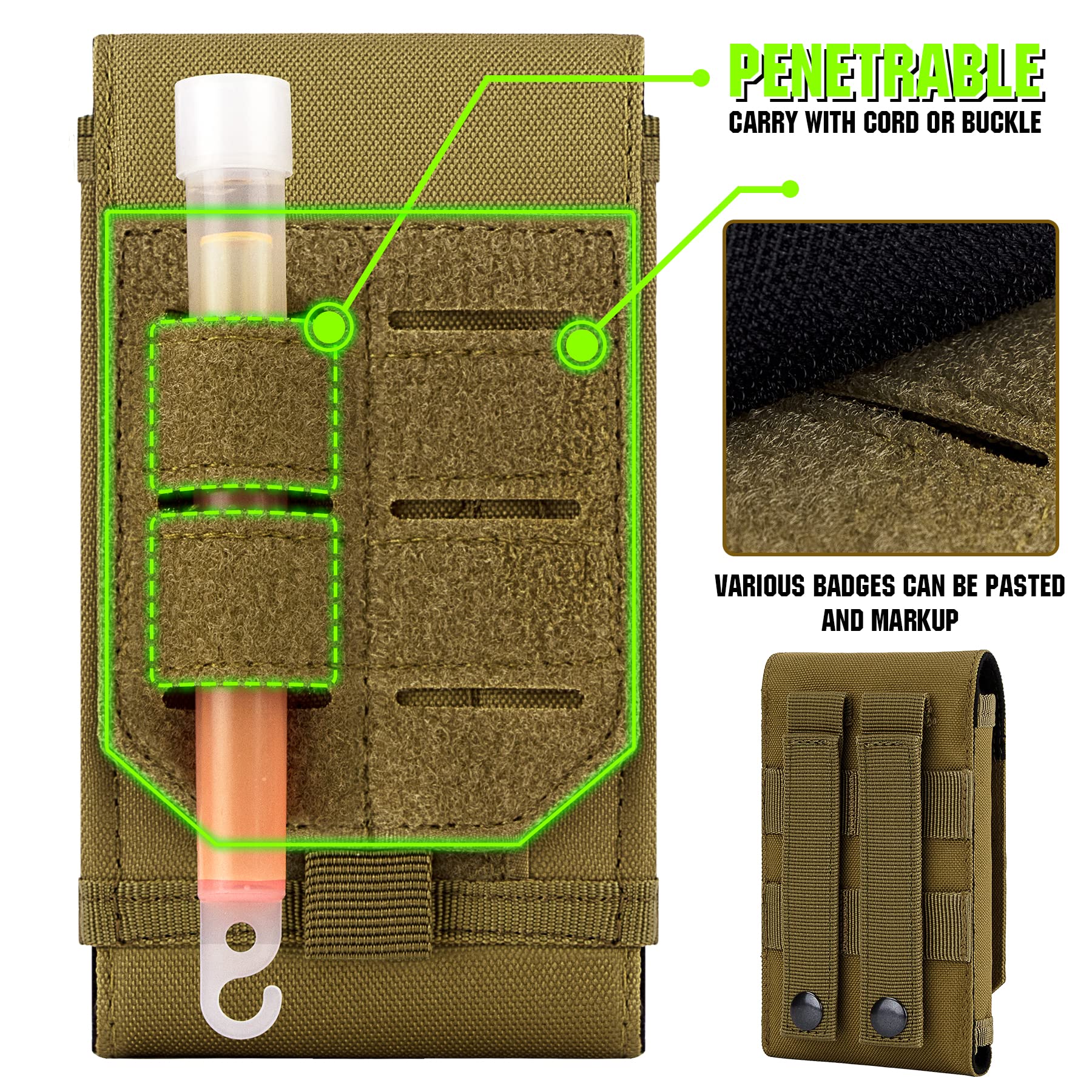 Tactical Phone Holster for iPhone 15 Pro Max/15 Pro/15 Plus/14 Pro Max/13 Pro Max/12 Pro Max - Molle Compatible Pouch Fits 4.7