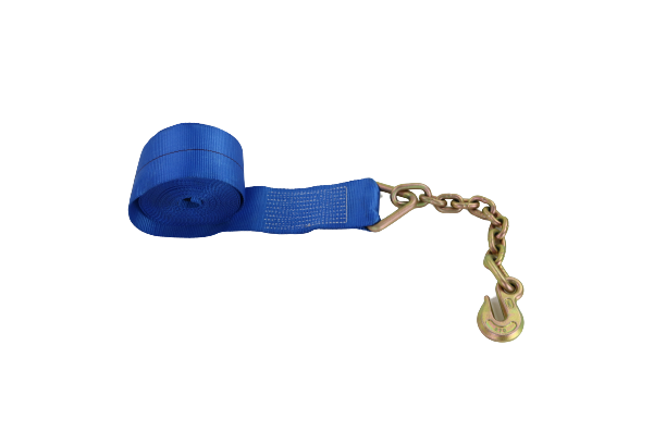 4-Pack 30' Heavy Duty Winch Straps with Chain Ends - Secure Tie Downs for Trailers, Boats & Off-Road Vehicles