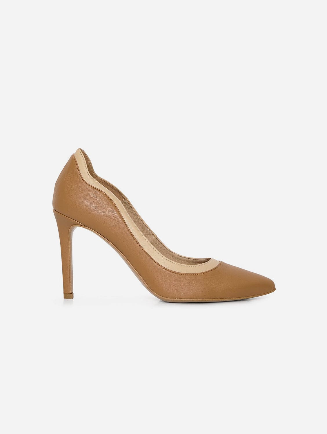Ivo 2 Vegan Mushroom Leather Heels for Women | Caramel & Almond Brown | Sustainable Eco-Friendly Fashion | Perfect for Weddings, Office & Evening Events