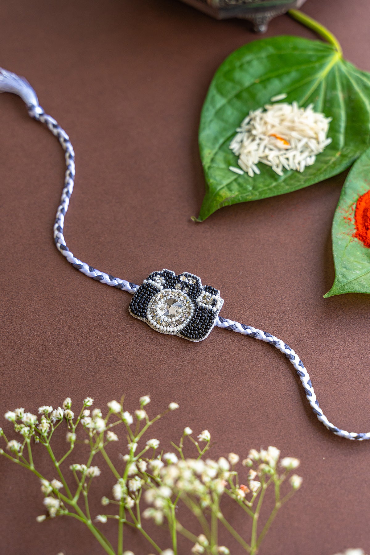 **Handmade Embroidered Rakhi with Camera Design - Perfect for Raksha Bandhan, Sibling Gifts & Indian Festivals**