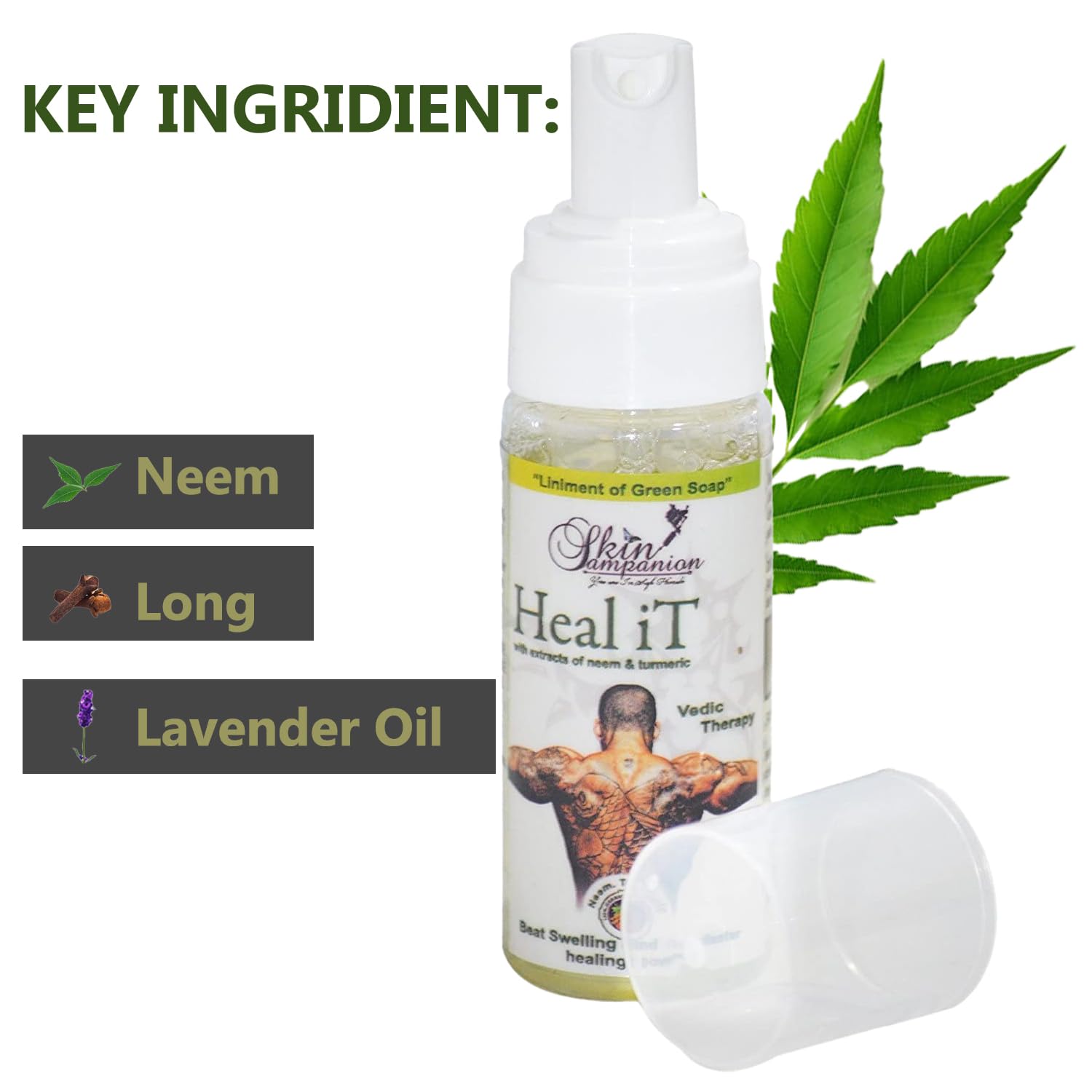 Heal-It Tattoo Aftercare Foaming Soap - 50ml | Gentle Cleanser for New Tattoos & Piercings | Promotes Healing & Prevents Infection | Ideal for Post-Tattoo Care & Skin Recovery