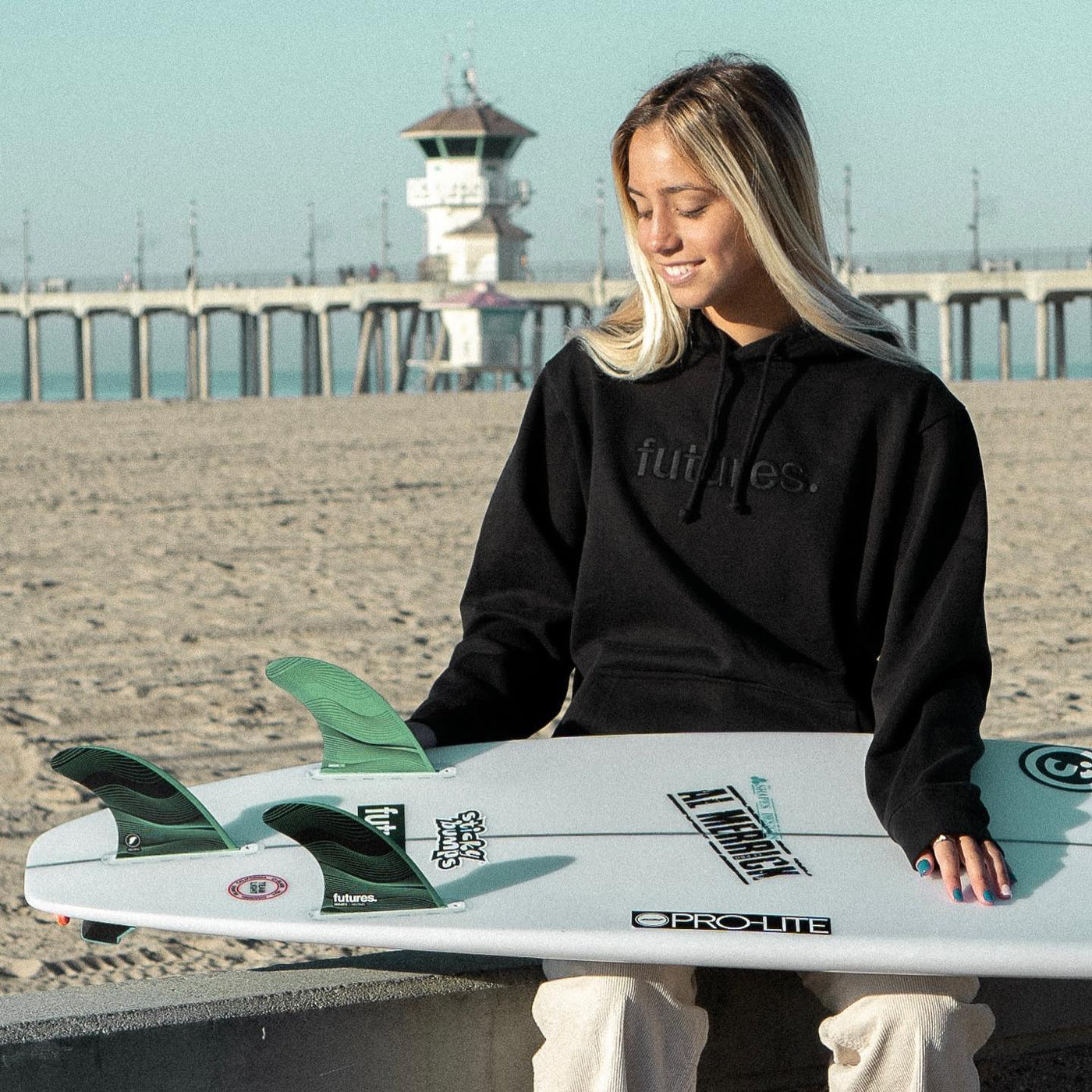 Futures Thruster F8 HC Legacy Series Surfboard Fin - Neutral Green for High-Performance Surfing & Wave Riding