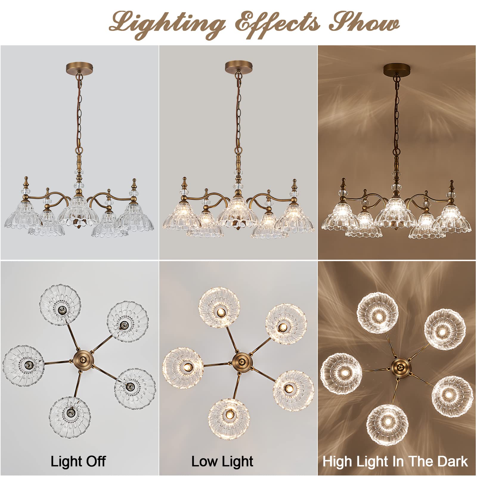 Modern 5-Light Chandelier Pendant Lamp - HDDFL Crystal Hanging Light Fixture for Dining Room, Living Room, Bedroom, Entryway, Foyer & Kitchen | Elegant Ceiling Lighting for Home Decor & Special Occasions