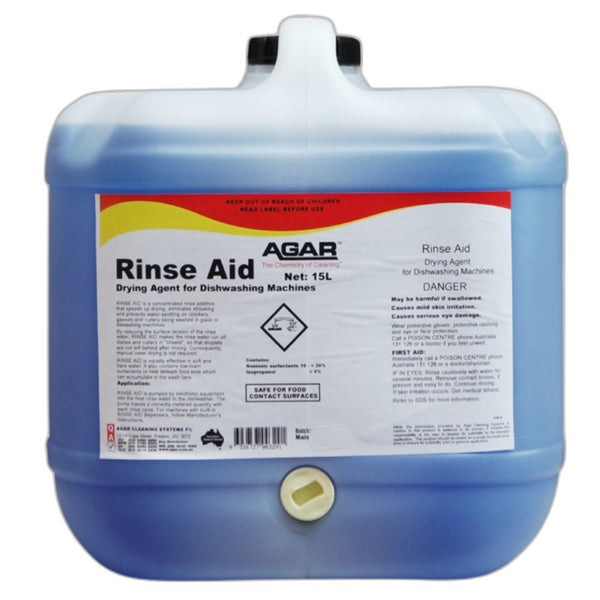 Commercial Dishwasher Rinse Aid - Agar Spot Free Drying Agent for Sparkling Clean Dishes | Perfect for Restaurants, Hotels & Catering Services