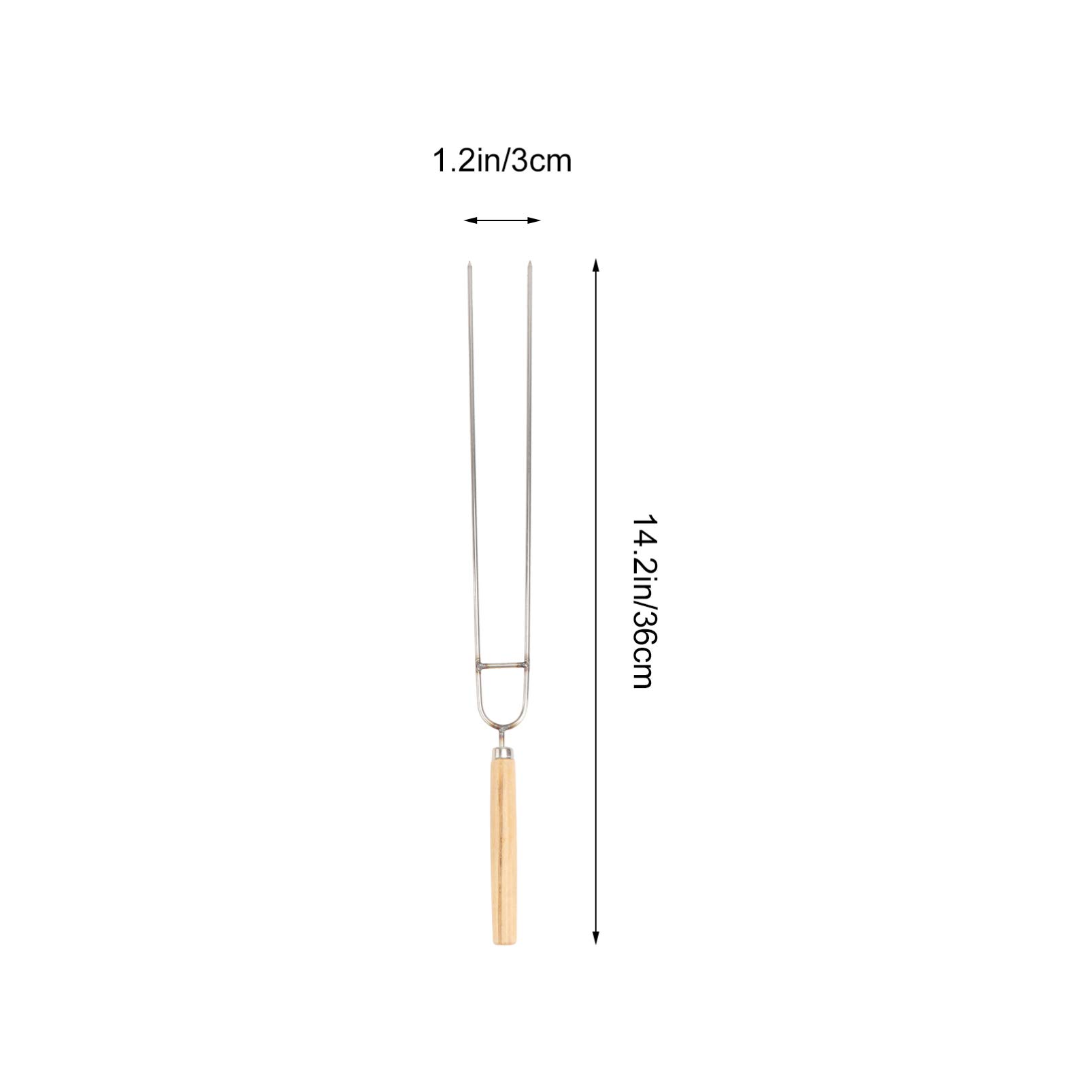 Cabilock 5-Piece Stainless Steel BBQ Forks Set - Wood Handle Barbecue Skewers & Meat Forks for Grilling, Camping, and Outdoor Cooking - Durable BBQ Cooking Tools for Steak, Chicken, and Vegetables
