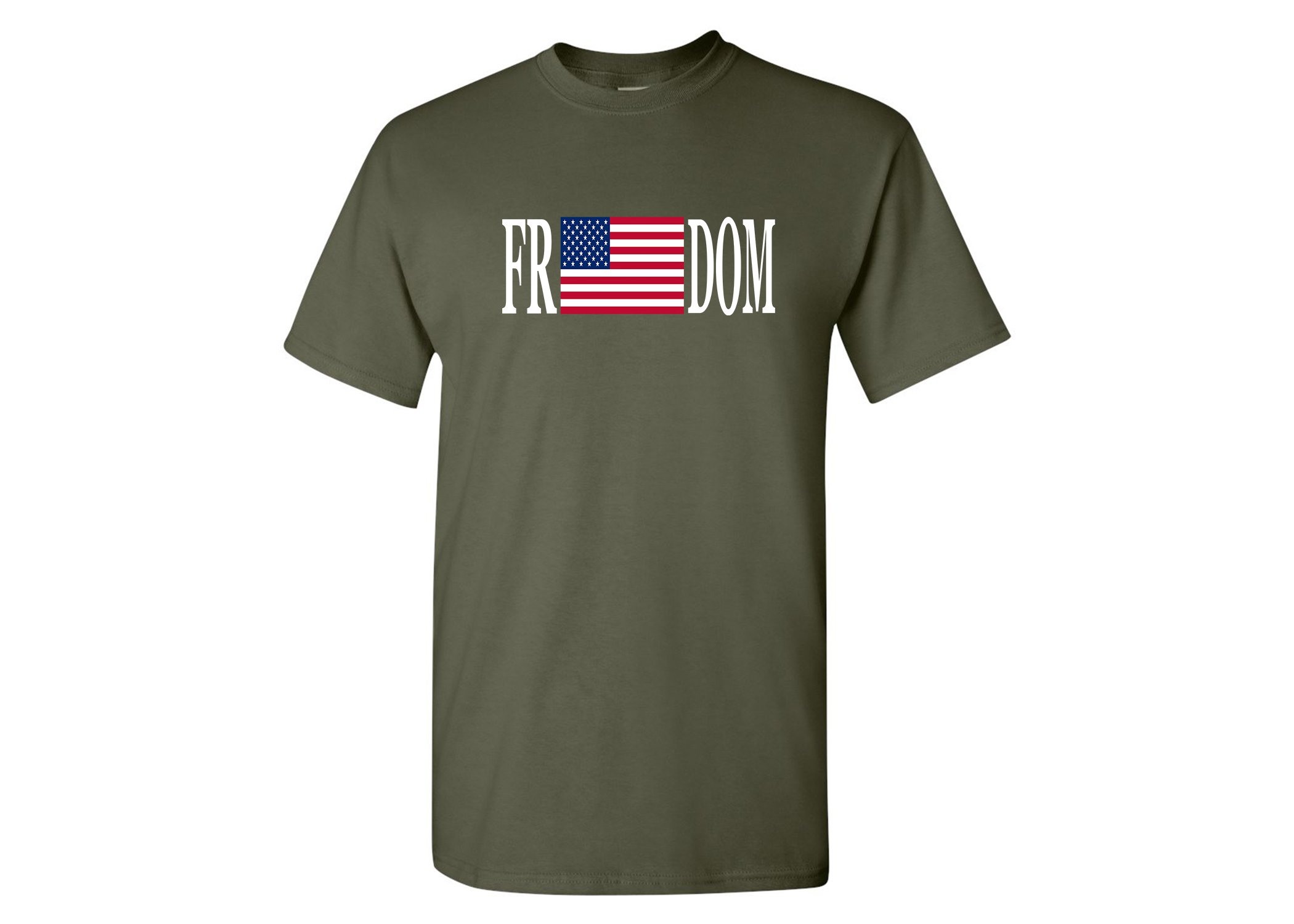 Rogue River Tactical Military Veterans Patriotic Men's T-Shirt - USA Flag Freedom Design - Comfortable Cotton Tee for Patriotic Events, Veterans Day & 4th of July Celebrations