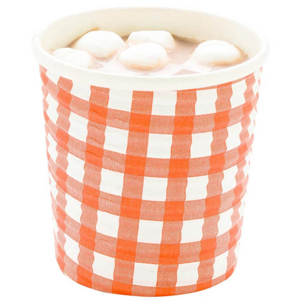 4 oz Disposable Paper Coffee Cups with Picnic Print - 25 Count Box (2.5