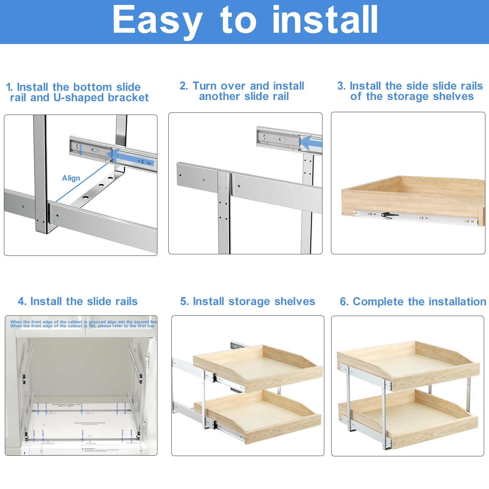 2-Tier Soft Close Pull-Out Cabinet Organizer 19.5