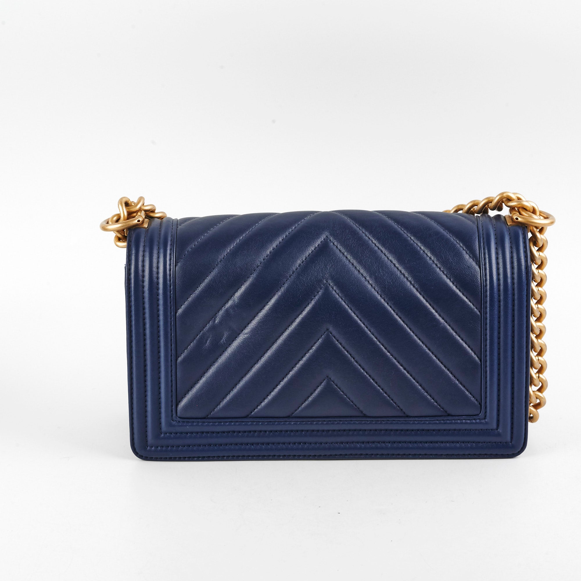 Chanel Old Medium Boy Bag in Blue - Luxury Quilted Leather Crossbody Bag for Women | Perfect for Date Night, Parties & Special Occasions