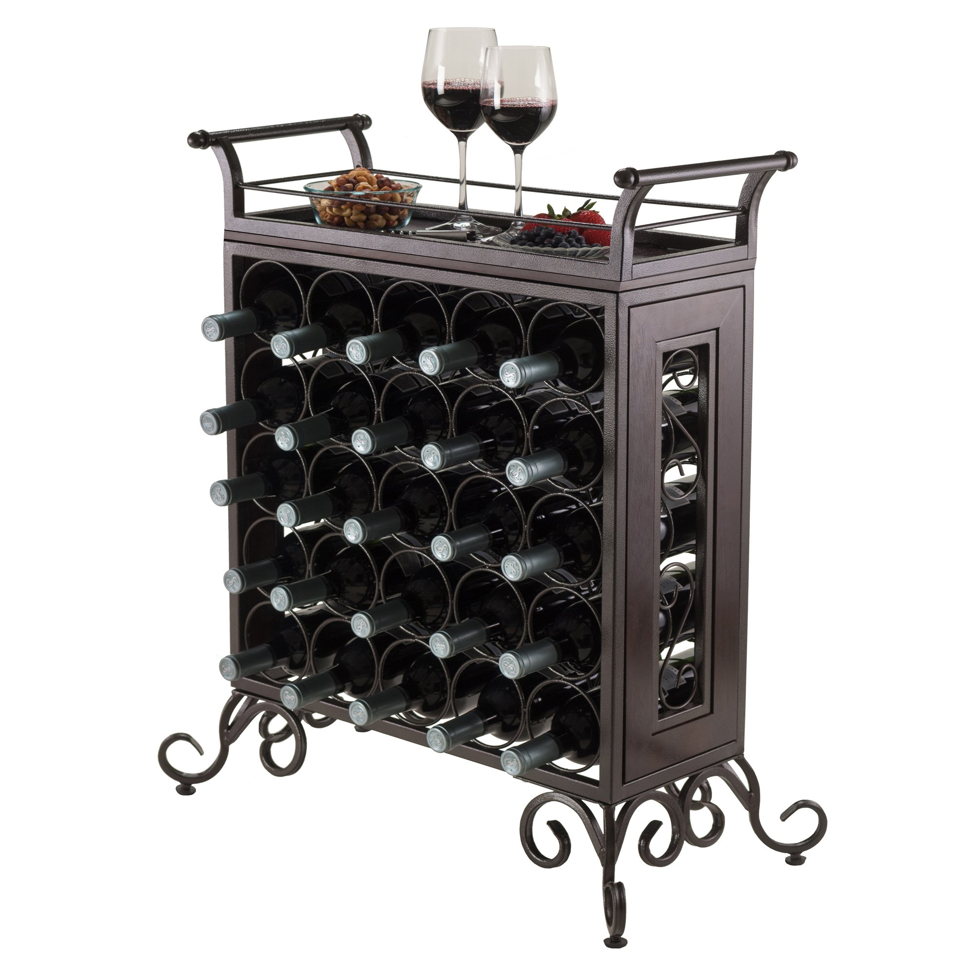 Winsome Wood Silvano Wine Rack - Antique Bronze Finish Storage for 12 Bottles | Rustic Home Bar Decor for Kitchen, Dining Room & Wine Cellar