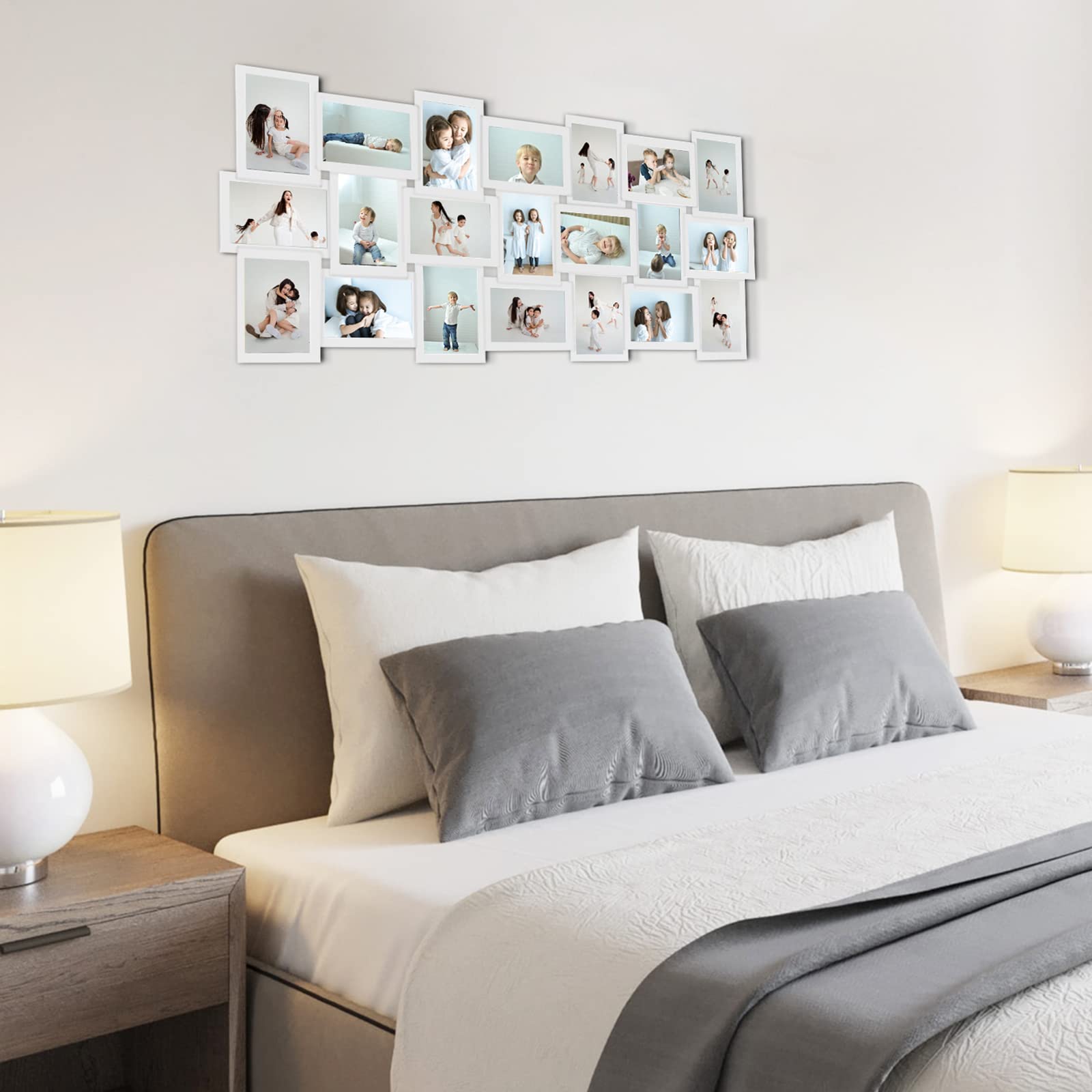 HELLO LAURA White 4x6 Photo Collage Frame - Wall Mounted Picture Frame for Multiple Photos Display, Family Gallery Wall Decor - Perfect for Living Room, Bedroom & Office Decor