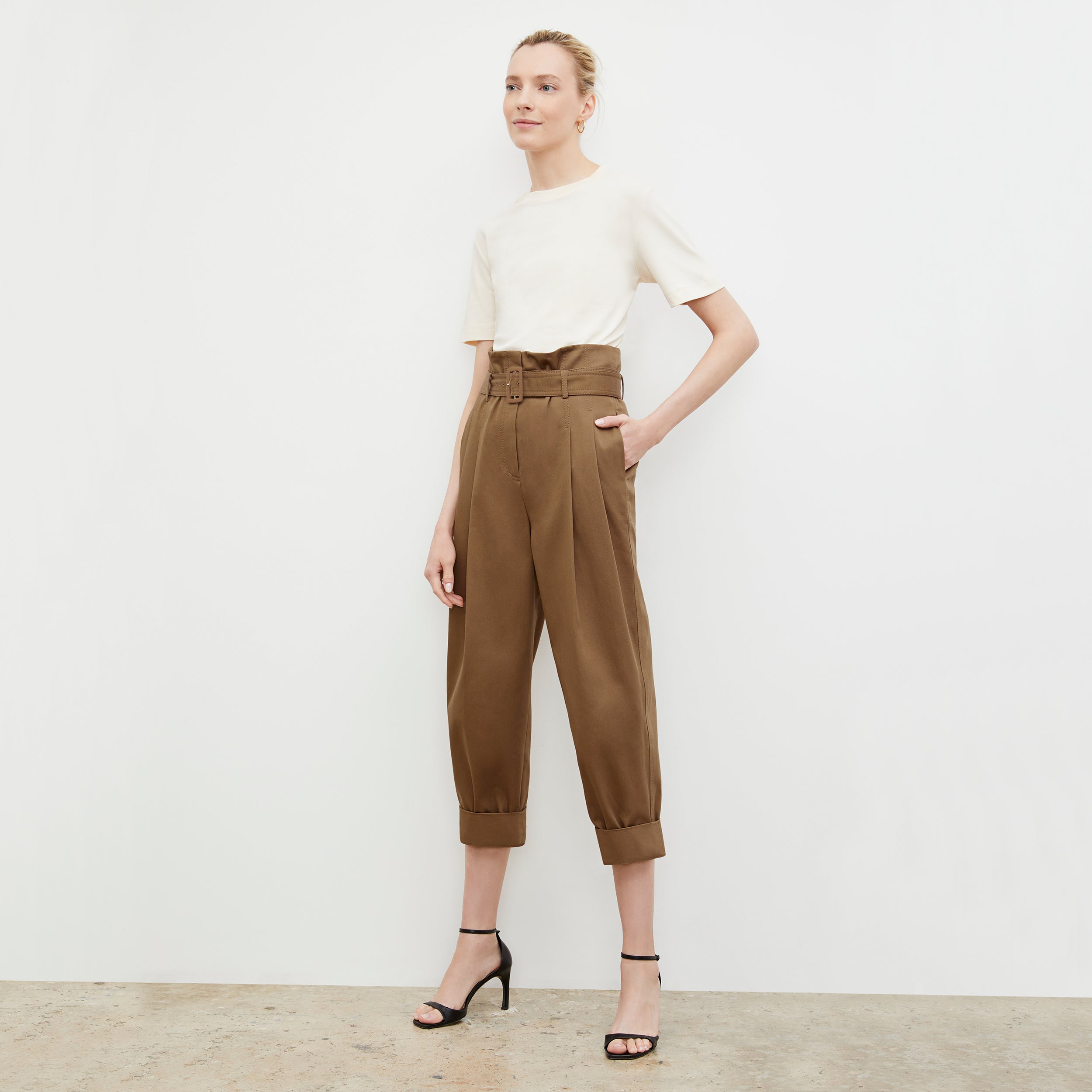 Talulah Eco Chino Pants in Sepia - Sustainable Women's Casual Trousers for Work & Everyday Wear