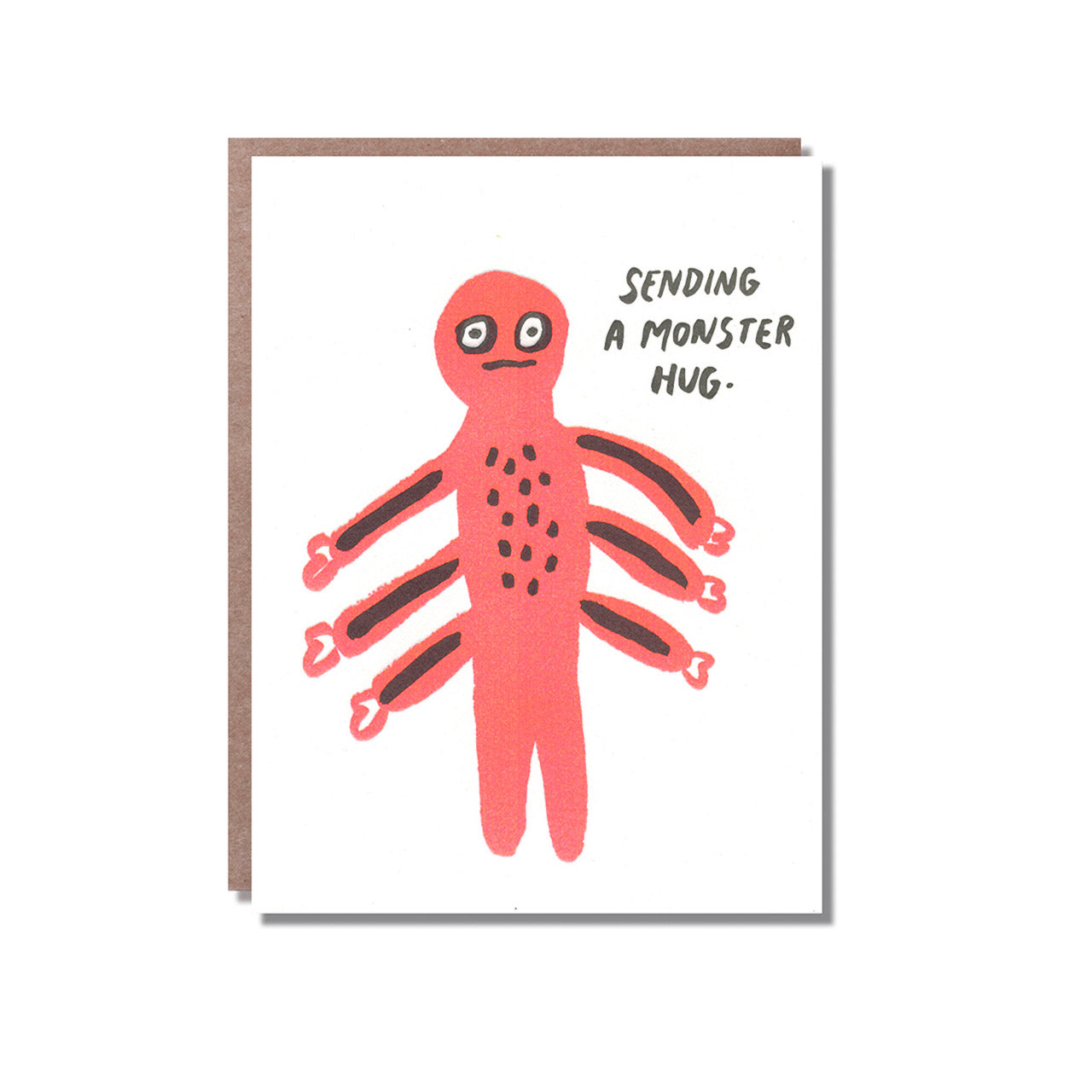 Egg Press Monster Hugs Greeting Card - Funny Cute Monster Design for Birthdays, Valentine's Day & Special Occasions - Perfect for Kids, Friends & Loved Ones