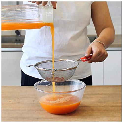 Premium Stainless Steel Large Soup & Juice Strainer 35cm - Heavy Duty Kitchen Sieve for Filtering, Canning, and Straining - Ideal for Soups, Juices, Tea, and Food Prep