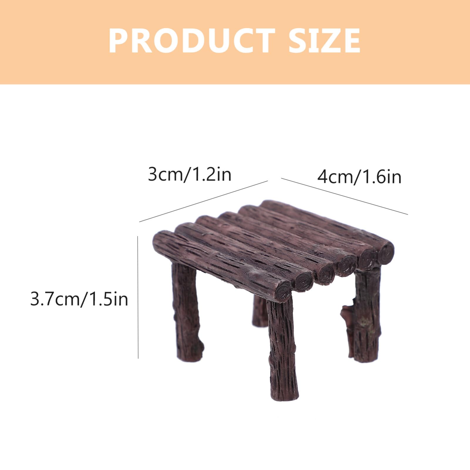 BESTOYARD 6-Piece Miniature Wooden Table and Chairs Set - Resin Fairy Furniture for Home Decor, Dollhouse Accessories & Fairy Garden Landscaping - Perfect for DIY Crafts, Fairy Tale Displays and Miniature Room Decoration