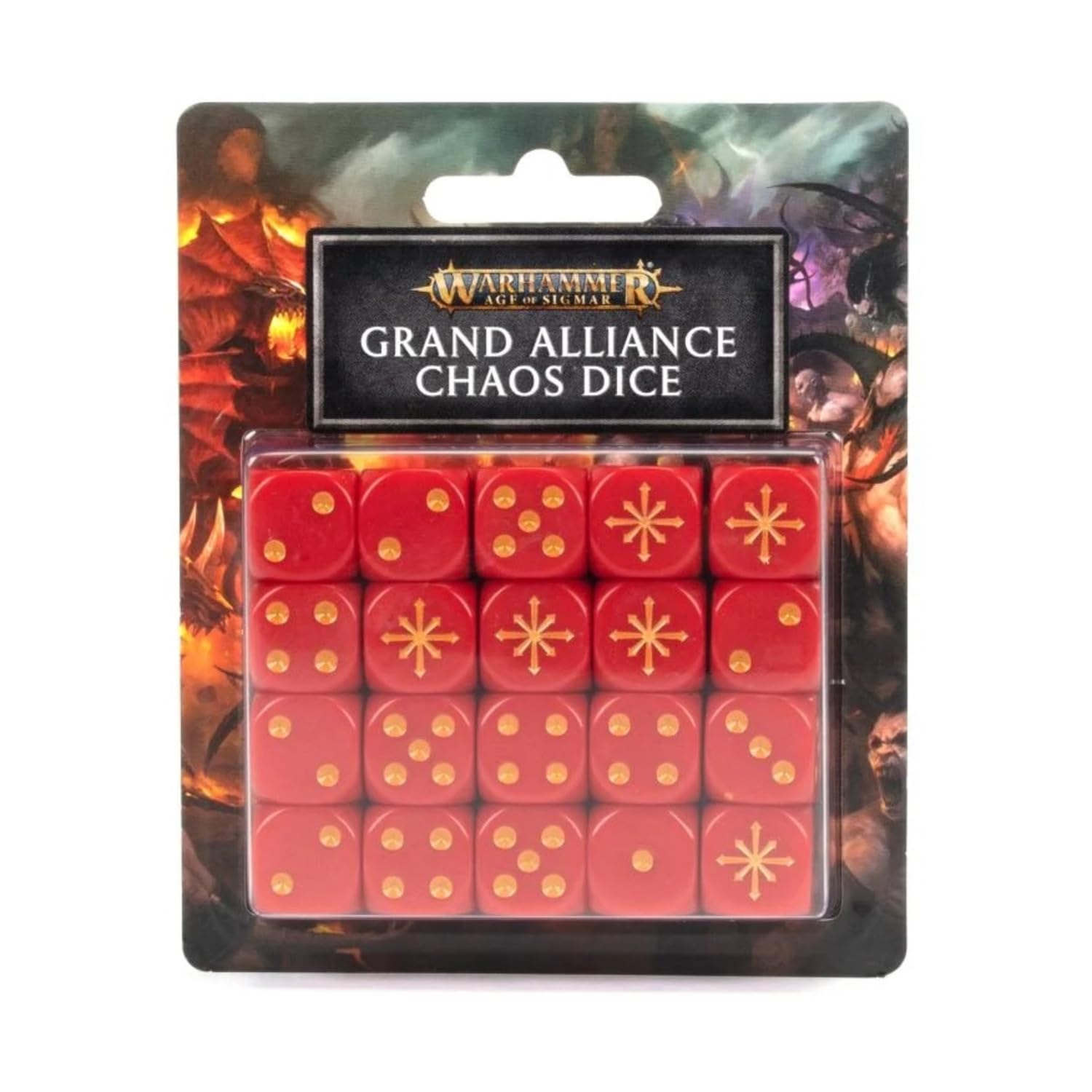 Games Workshop - Age of Sigmar: Grand Alliance Chaos Dice Set for Tabletop Wargaming & RPG Battles - Perfect for Warhammer Fantasy Strategy Games