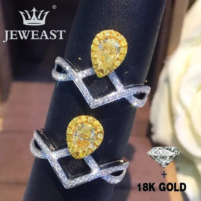 18K Gold Natural Diamond Ring | Elegant Gemstone Engagement & Wedding Band | Perfect for Anniversaries, Parties & Special Occasions | Luxury Fine Jewelry 2023