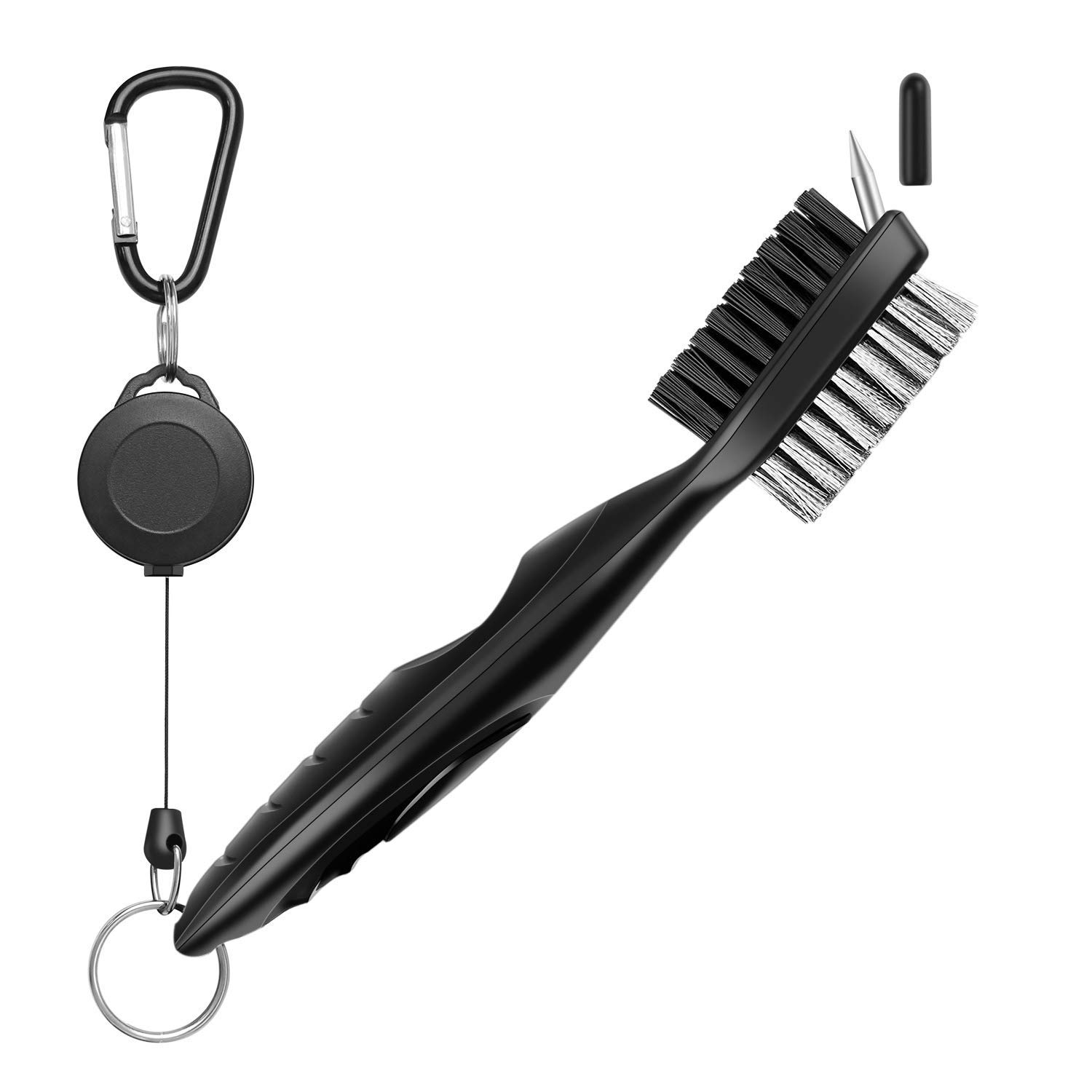 Premium 3-in-1 Golf Accessory Set - Metal Divot Repair Tool with Ball Marker, Retractable Club Groove Cleaner & Golf Brush | Perfect for Course Maintenance, Practice Sessions & Tournament Play