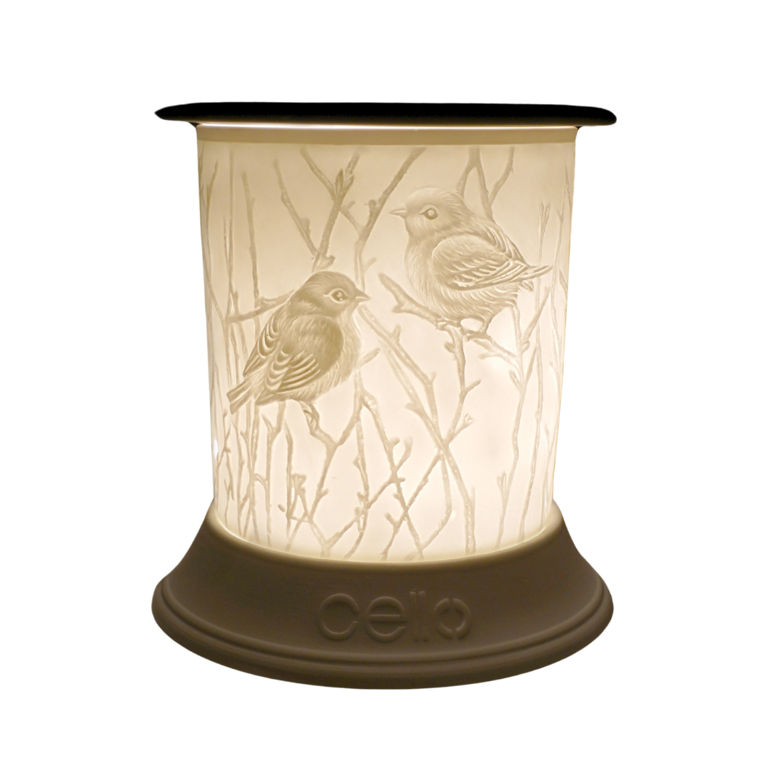 Cello Electric Wax Warmer - Porcelain Straight Bird Design for Home Aromatherapy | Perfect for Living Room, Bedroom & Office Relaxation