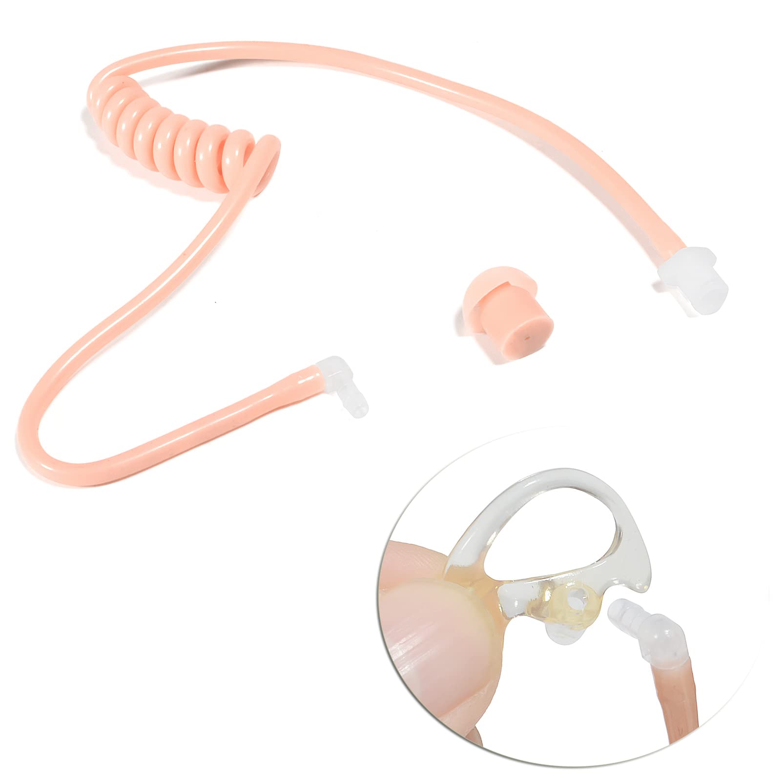 HYS B-05-2MEB Coil Tube Earbud Kit with Medium Earmold - Compatible with Two-Way Radios & Surveillance Headsets - Clear Audio for Security, Law Enforcement & Professional Use