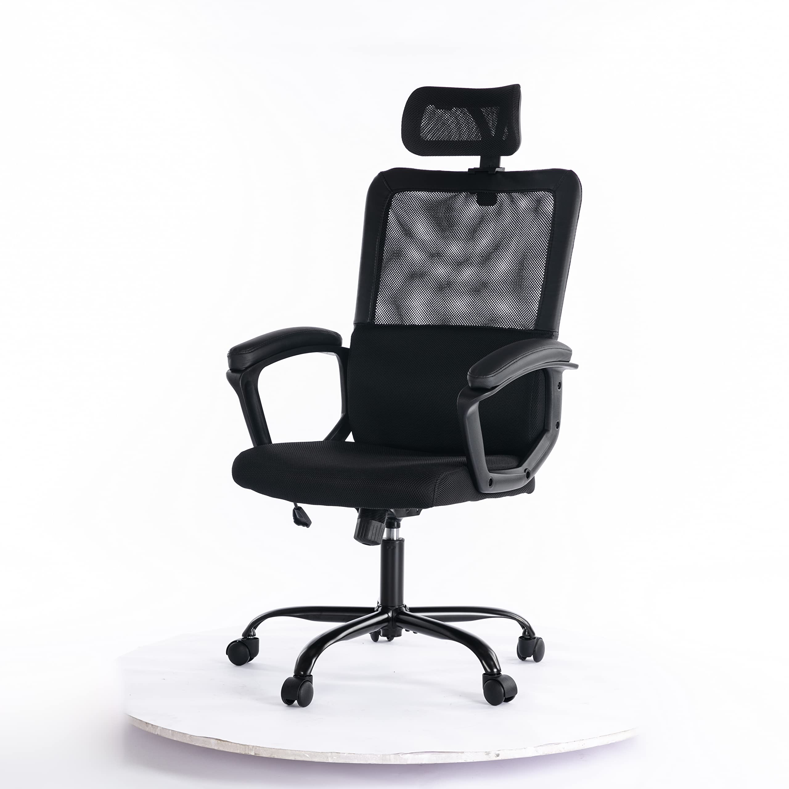 Ergonomic Office Chair - High Back Breathable Mesh Desk Chair with Adjustable Headrest & Lumbar Support | Rolling Swivel Computer Task Chair for Home Office | 3D Adjustable Armrests | Perfect for Long Work Hours, Gaming & Remote Work