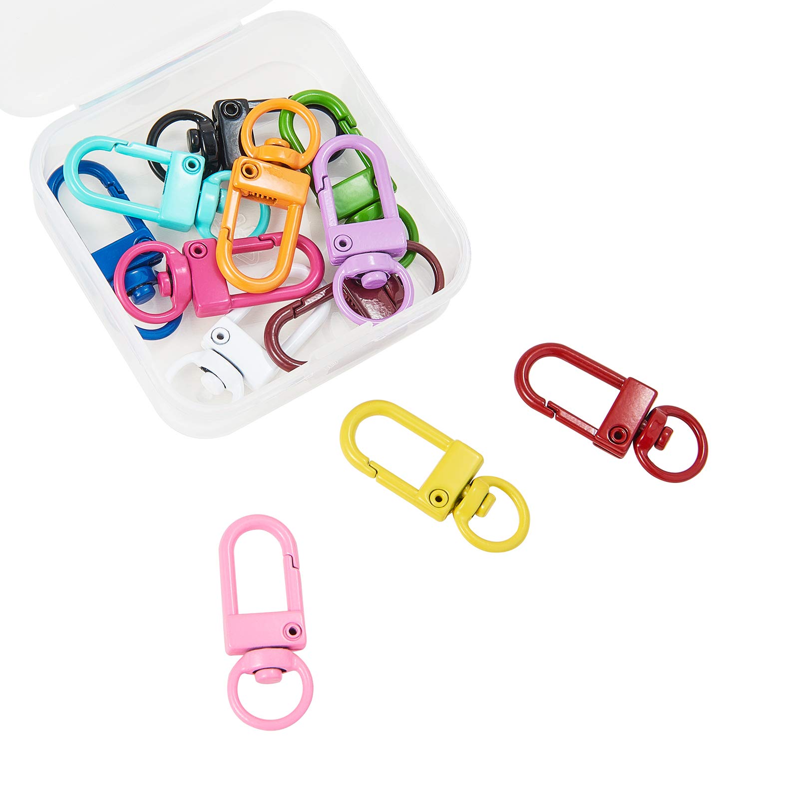 12 Colors Metal Lobster Claw Clasps for Keychains & DIY Crafts - 1.3