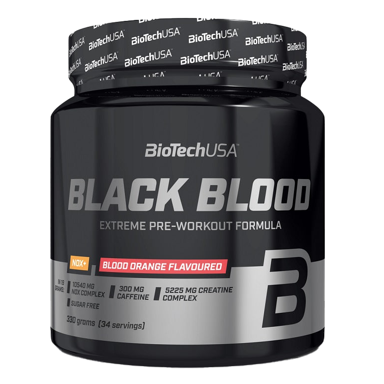 BioTechUSA Black Blood NOX+ Pre-Workout Supplement - Tropical Fruit Flavor, 330g (EAN 5999076232369) | Energy Booster for Gym & Fitness Training | Muscle Performance Enhancer