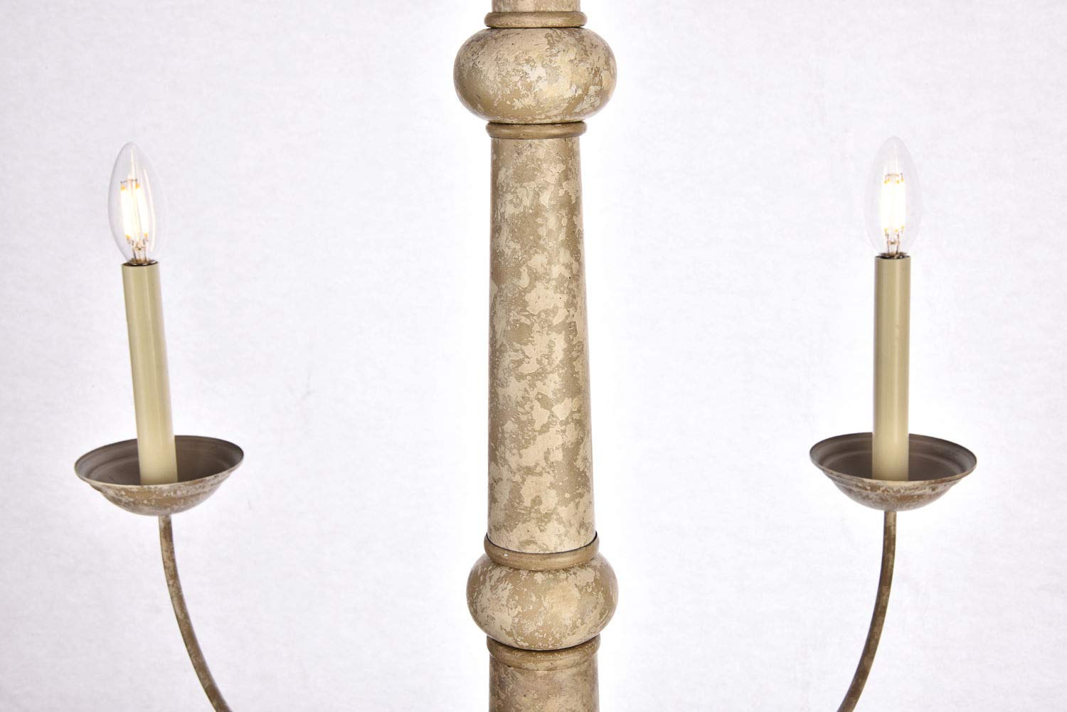 Merritt 40 Inch 6-Light Weathered Dove Chandelier - Elegant Rustic Ceiling Light Fixture for Dining Room, Living Room & Bedroom