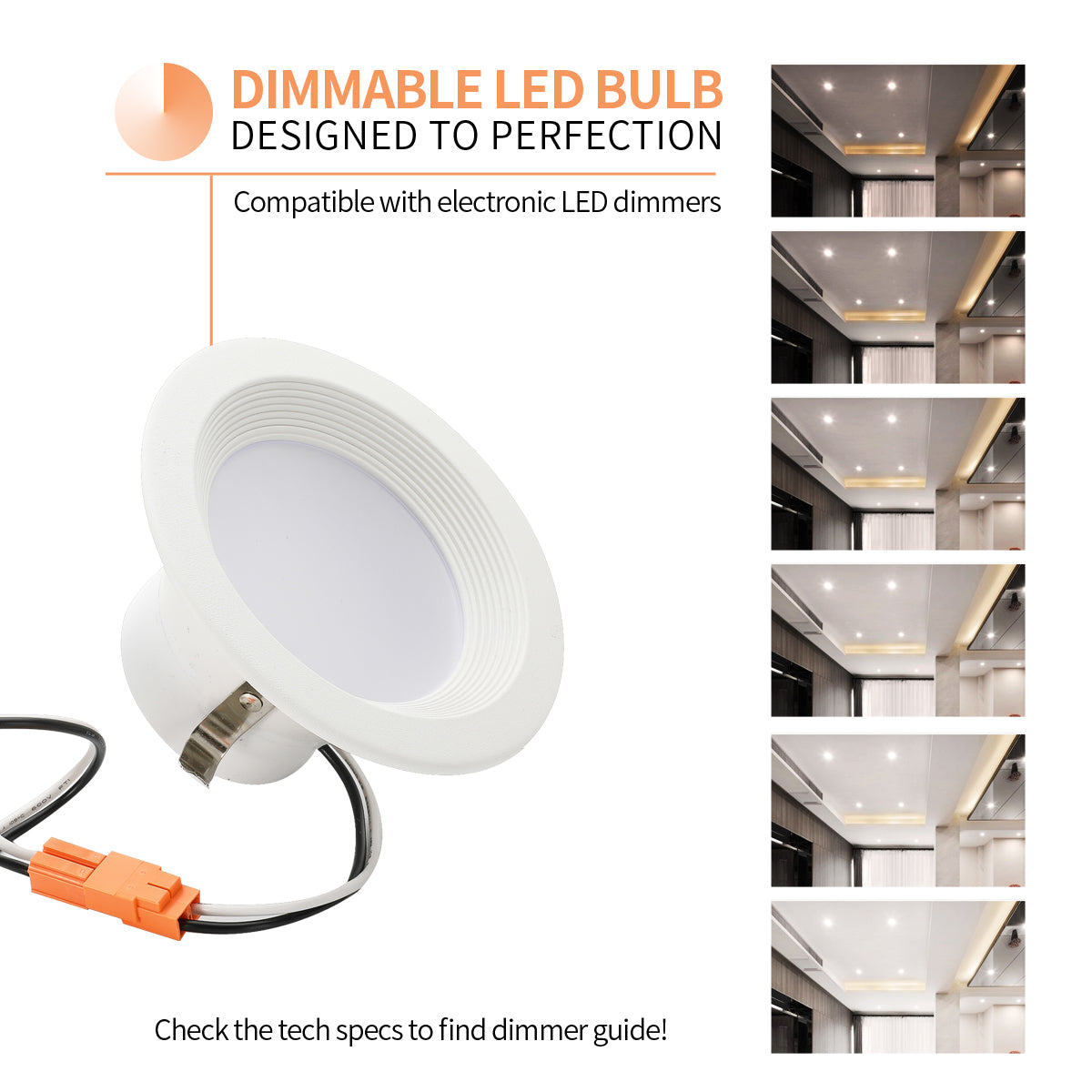 MW Lighting 12W LED 4-Inch Recessed Downlight - 750 Lumens, 120V, Dimmable, Energy Efficient - Perfect for Kitchen, Bathroom, and Living Room Lighting