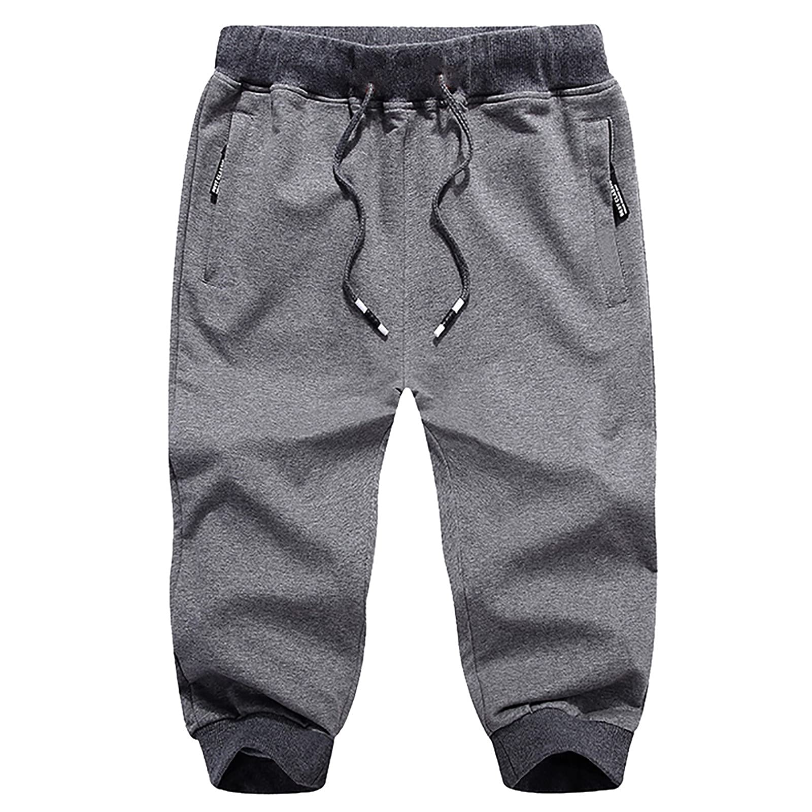 Xiloccer Men's Cropped Utility Pants - Slim Fit Jogger & Biker Pants for Casual Wear, Work & Outdoor Activities | Perfect for Painting, Cycling & Street Style Fashion