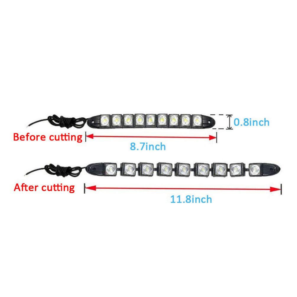 2PCS LED Daytime Running Lights - Bright White LED Strip Trailer Hitch & Fog Lamps - Durable Auto Accessories for Trucks, SUVs & Trailers - Perfect for Off-Roading, Night Driving & Enhanced Visibility