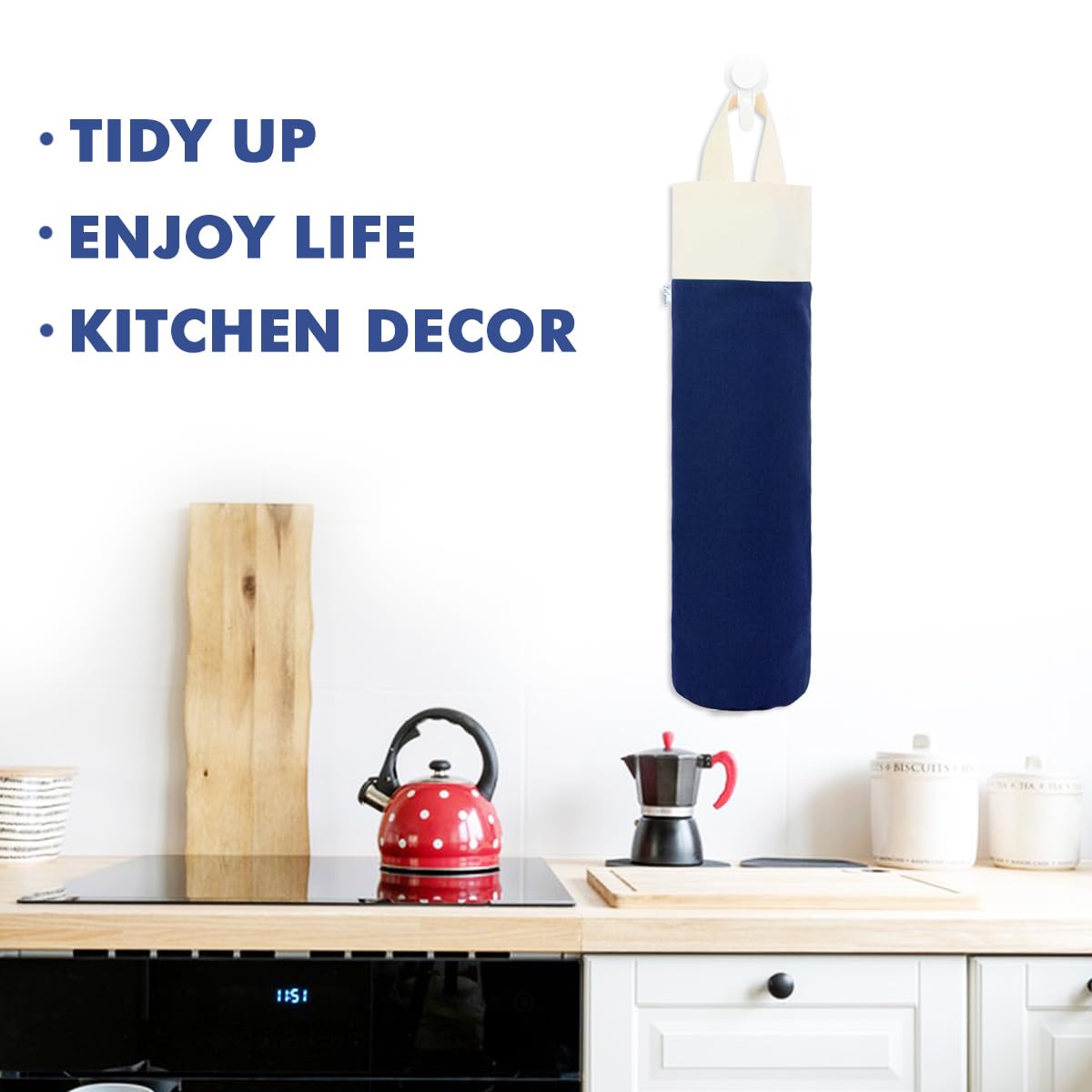 Wall Mount Plastic Bag Holder - Kitchen Storage & Organizer for Grocery Bags